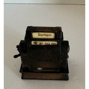 Vintage Diecast Bronze Cash Register Durham Industries Intricate Details 2 x 1.5